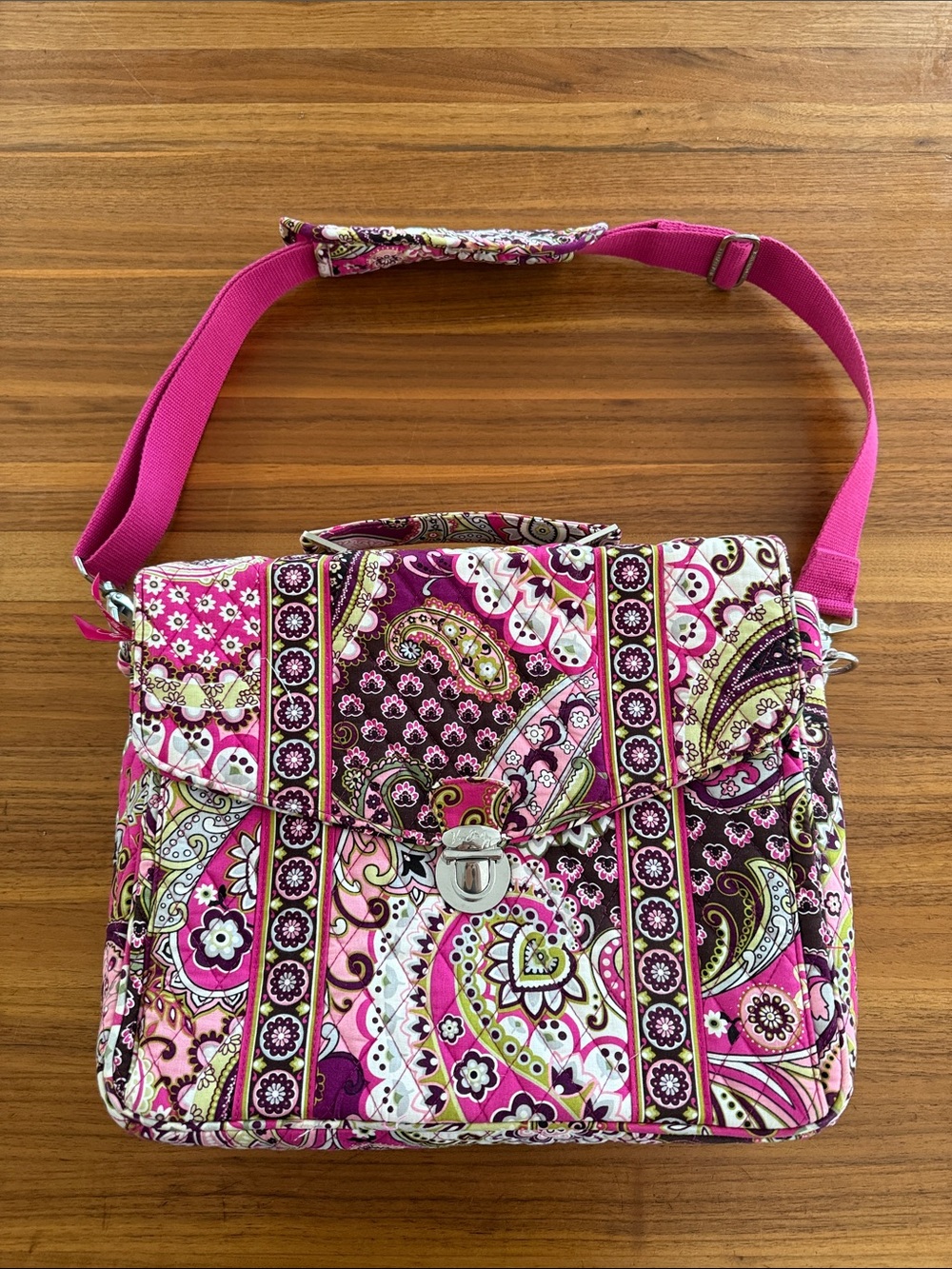 Vera Bradley VERY BERRY PAISLEY Laptop Portfolio Flap Bag Briefcase 16x12 inches